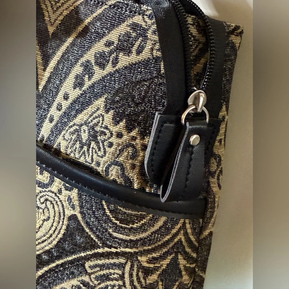 ~13” Liz Claiborne Work Bag Randa Luggage Laptop Tote Fabric Blue‎ & Gray